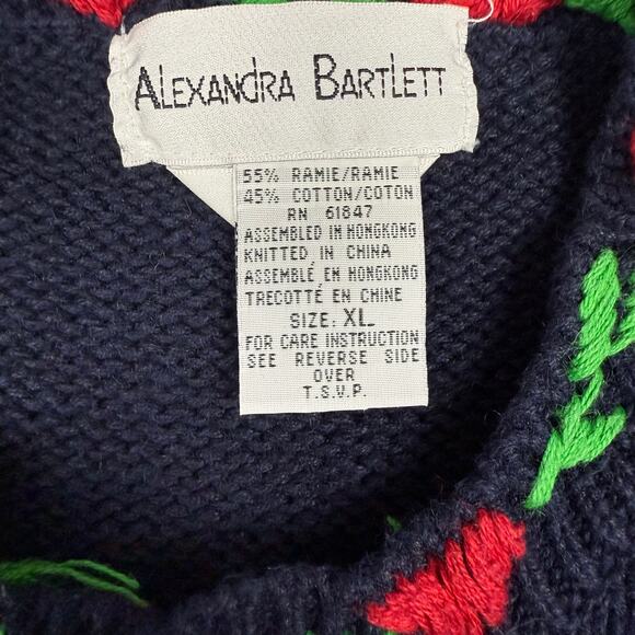 Ugly Christmas Cardigan Sweater Size XL Teddy Bear Tree Alexandra Bartlett - Picture 4 of 4